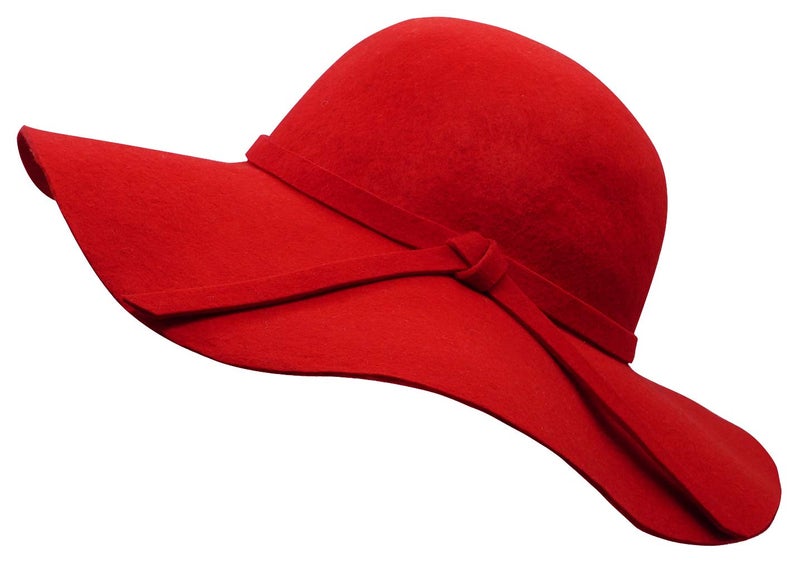 Bienvenu Floppy Hats for Women, Ladies Goth Fall Fedora Hat, Wide Brim Wool Felt Sun Hat,Red - Image 1